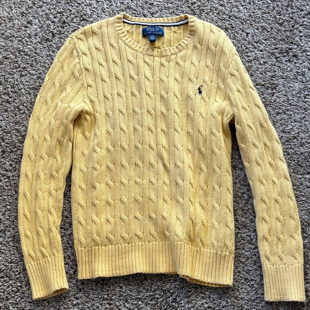 Polo by Ralph Lauren Men's Mustard Cable Knit Sweater